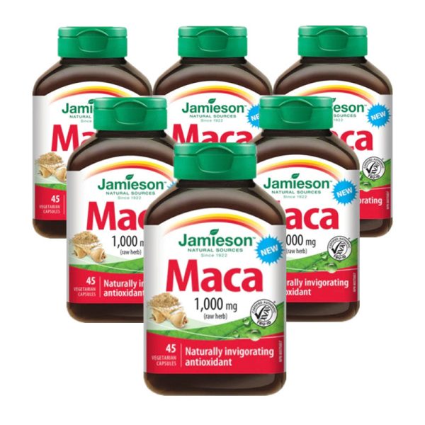 6 x Jamieson Maca 1000 mg 45 veg capsules Bundle Online Hot Sale