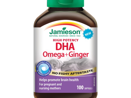 Jamieson High Potency Prenatal DHA Omega 3 + Ginger, 100 softgels Online Sale