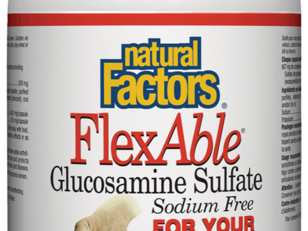 Natural Factors FlexAble™ Glucosamine Sulfate, Sodium Free, 500 capsules For Sale