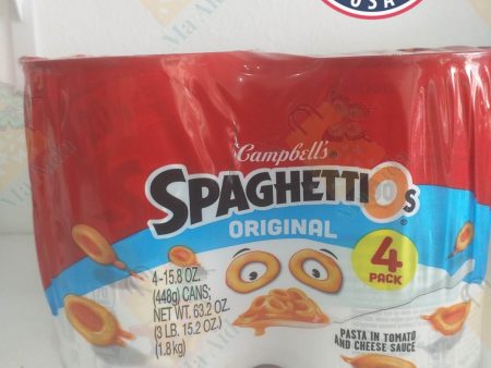 Campbell s SpaghettiOs Original Canned Pasta, 15.8 OZ Can (Pack of 4) For Discount