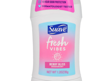 Suave Fresh Vibes Berry Bliss Deodorant Stick, 35g Hot on Sale