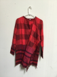 Isaac Mizrahi Live! Mixed Plaid Fringe Trim Open Front Cardigan Sweater Supply