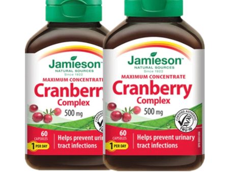 2 x Jamieson Cranberry Concentrate 500mg, 60 caps Bundle For Cheap