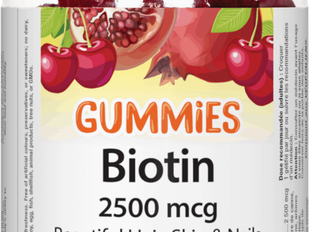 Webber Naturals Biotin Gummies 2500 mcg Cherry Pomegranate 60 Gummies For Cheap