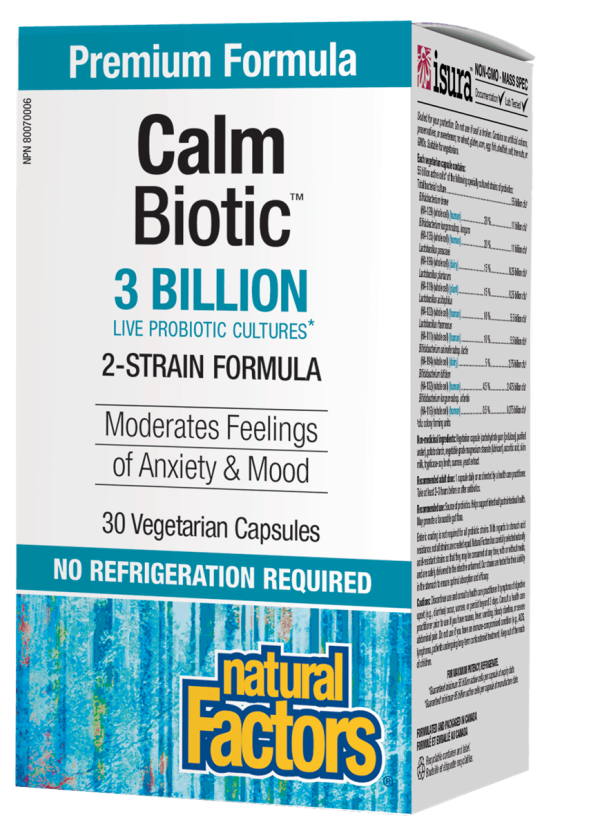 Natural Factors CalmBiotics, 3 Billion Active Cells, 30 vcaps on Sale