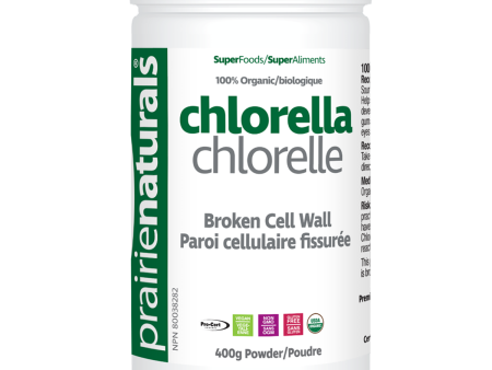 Prairie Naturals Organic Fair-Trade Broken Cell Wall Chlorella Powder 400g Online Sale