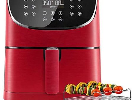 COSORI Air Fryer(100 Recipes, Rack & 4 Skewers) Oilless Oven Cooker 13 Functions, Preheat & Shake Reminder, LED Touch Screen, 3.7 QT, Digital-Burgundy Red Online Sale