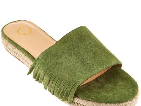 C Wonder Suede Flat Espadrilles Fringe, Tabitha, Size 7.5 For Sale