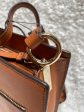 Vince Camuto Leather Crossbody - Karin, Saddle Brown For Cheap