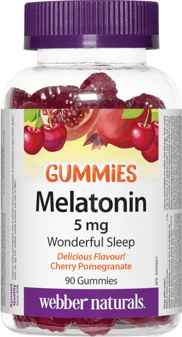 Webber Naturals Melatonin 5 mg Gummies - Cherry 90 s Hot on Sale