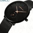 Crrju  Mens Watches Top Brand Luxury Quartz Watch Men Casual Slim Mesh Steel Waterproof Sport Watch Relogio Masculino Discount