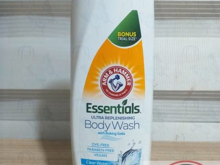 ARM &HAMMER Essential Ultra replenishing Body wash with baking soda Clear water 12 oz(354ml) U.S.A Discount