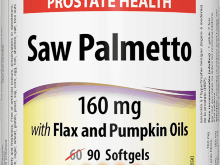 Webber Naturals Saw Palmetto with Flax and Pumpkin Oils, 160mg, 90 softgels For Cheap