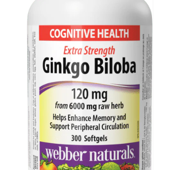 Webber Naturals  Ginkgo Biloba 50:1 Extract, 120mg  300 Softgels For Sale