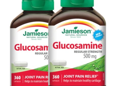 2 x Jamieson Glucosamine Sulfate, 500mg, 360 Capsules Bundle For Discount