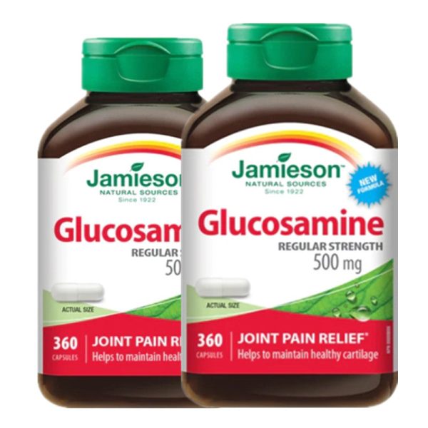 2 x Jamieson Glucosamine Sulfate, 500mg, 360 Capsules Bundle For Discount