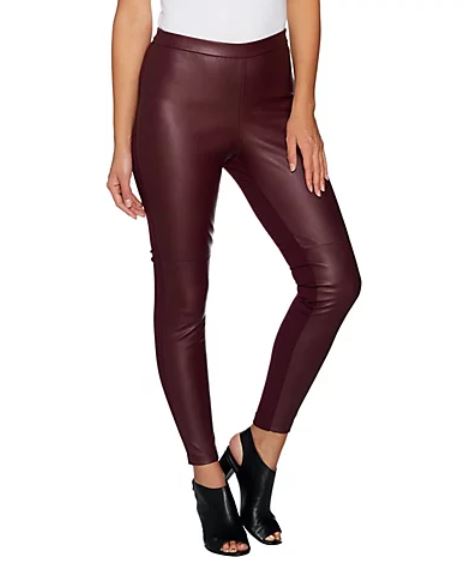 H by Halston Petite Faux Stretch Leather and Ponte Leggings, Petite 8 Online now