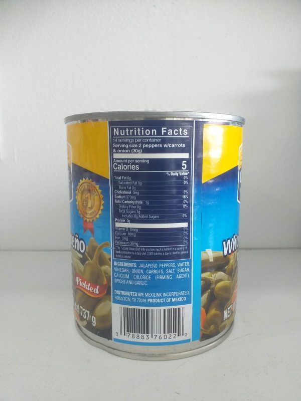 Clemente Jacques Whole Jalapeno Peppers, Pickled Jalapeno Peppers, 26 oz(737g) Can For Cheap