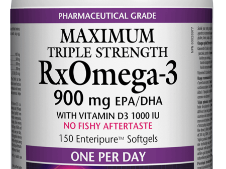 Natural Factors RxOmega-3 with Vitamin D3 Maximum Triple Strength 900 mg, 150 softgels on Sale