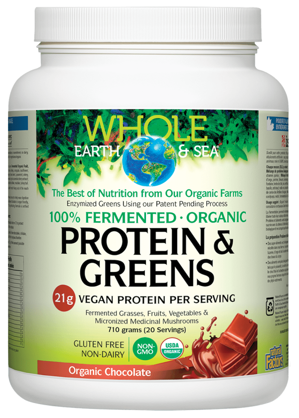 Natural Factors Fermented Protein & Greens 710 g Chocolate Sale