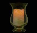 Lightscapes Art Glass Hurricane with Lightscapes Candle Red Color For Sale