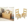 Melissa & Doug Wooden Toy Chest - Natural & Wooden Chair Pair - Natural Online Hot Sale