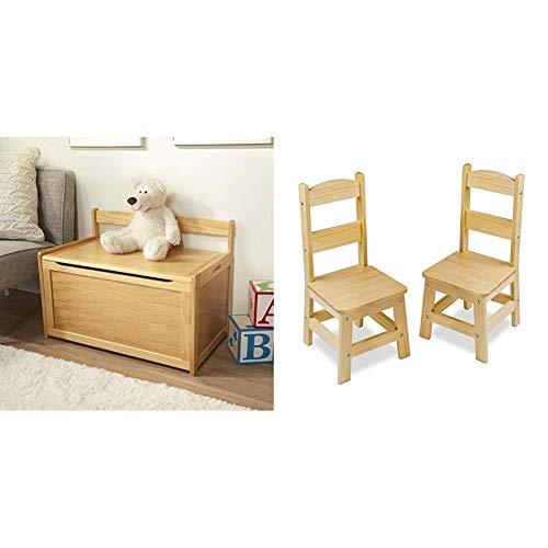 Melissa & Doug Wooden Toy Chest - Natural & Wooden Chair Pair - Natural Online Hot Sale