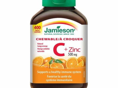 Jamieson Chewable Vitamin C + Zinc 500mg, 400 tabs Online Hot Sale