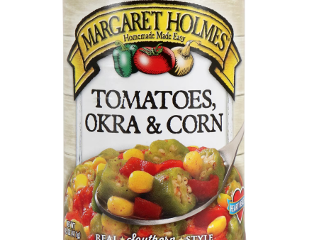 Margaret Holmes Tomatoes, Okra, And Corn, 14.5 oz. 411g Supply