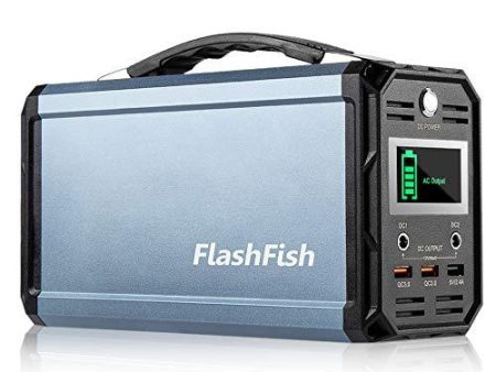 300W Solar Generator, FlashFish 60000mAh Portable Power Station Camping Potable Generator, CPAP Battery Recharged by Solar Panel Wall Outlet Car, 110V AC Out DC 12V  QC USB Ports for CPAP Camp Travel For Cheap