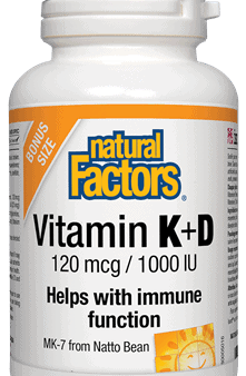 Natural Factors Vitamin K + D 120 mcg  1000 iu 60 softgels Online