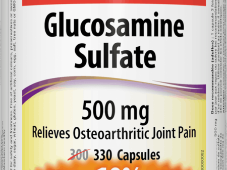 Webber Naturals Glucosamine Sulfate 500mg 330 Capsules Bonus Size Sale