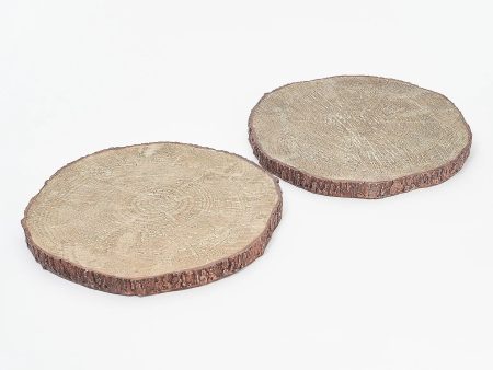 Set of (2) 12  Decorative Faux Wood Slices by Valerie, Brown Hot on Sale