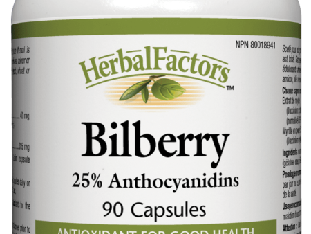 Natural Factors Bilberry Extract, 40mg, 25% Anthocyanidins, 90 capsules Discount