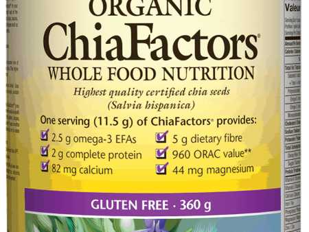 Natural Factors Organic ChiaFactors, 360g Non-GMO Organic Chia Seeds Fashion