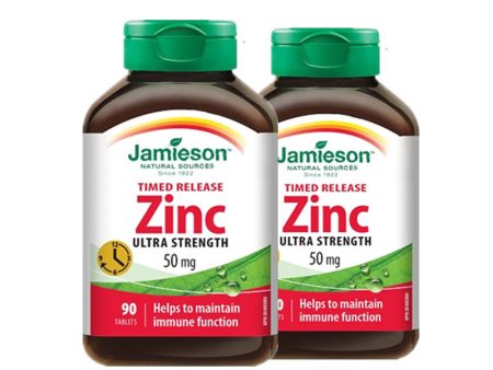 2 x Jamieson Zinc 50 mg Time Release 90 tablets Bundle Online now