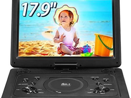 DR. J 17.9  Region Free Portable DVD Player with 6 Hours Rechargeable Battery, Large 15.4“ Screen DVD Player Sync TV Support USB SD Card and Multiple Disc Formats, High Volume Speaker Black Online Hot Sale