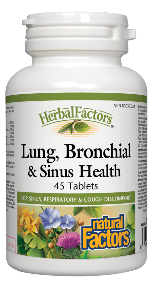 Natural Factors Lung, Bronchial & Sinus Health, 45 tabs Online Sale