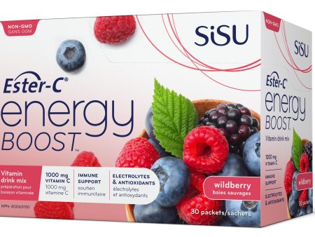 SISU Ester-C Energy Boost, Wild Berry Flavour, 30 packets For Discount