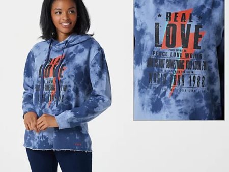 Peace Love World Tie-Dye Vintage Sweatshirt Small	Blue Real Love For Discount