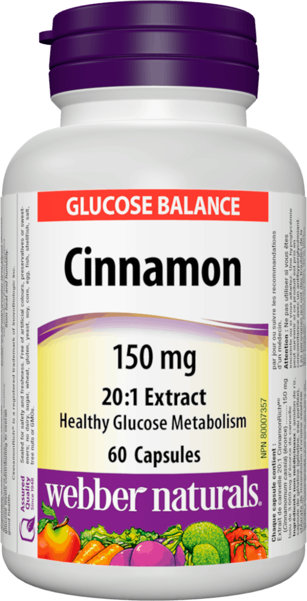 Webber Naturals Cinnamon Extract 150 mg, 60caps Cheap