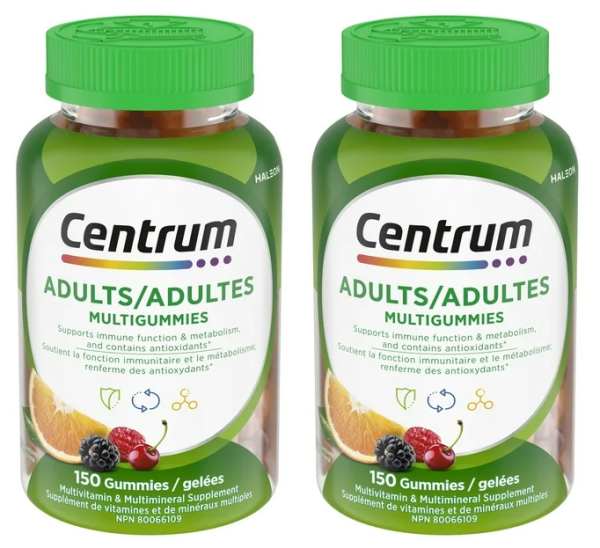 【clearance】Centrum Adult MultiGummies 150 gummies duo pack 07 2025 Online