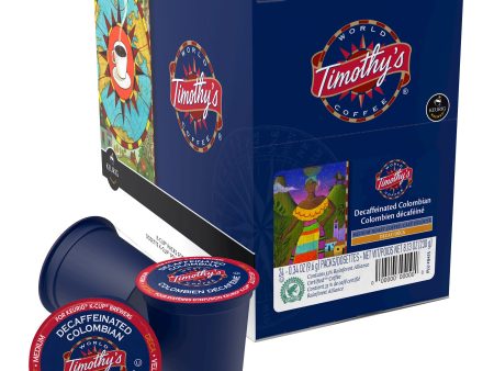 Timothy s World Coffee Colombian Decaf Medium Roast Coffee K-Cup Pods, 96-count Hot on Sale