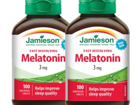 2 x Jamieson Melatonin 3 mg, 100 tablets Bundle Supply