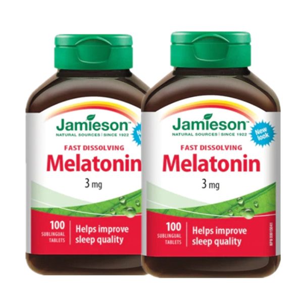 2 x Jamieson Melatonin 3 mg, 100 tablets Bundle Supply