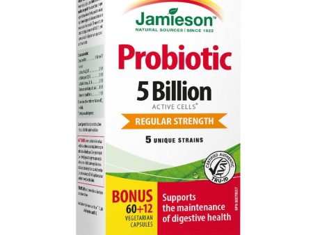 Jamieson Probiotic 5 Billion, 60 + 12 vegetarian caps Online now