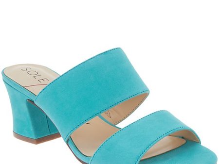 Sole Society Nubuck Heeled Mules - Helina Size 9-1 2 on Sale