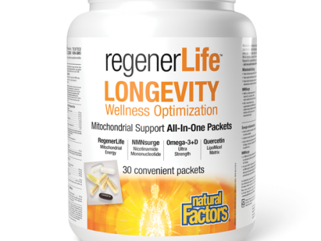 Natural Factors RegenerLife Longevity Wellness Optimization, 30 packets Supply