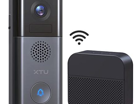 WiFi Video Doorbell Camera, XTU 2K Resolution Wireless Doorbell Camera with Wireless Chime, No Monthly Fees, 2-Way Audio, Motion Detection, Support Local Cloud Storage Supply