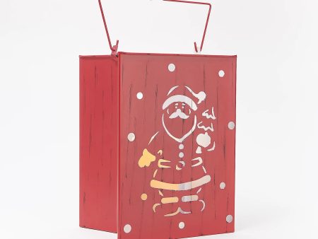 Indoor Outdoor 11  Metal Luminary with Holiday Design by Valerie Red, Supply